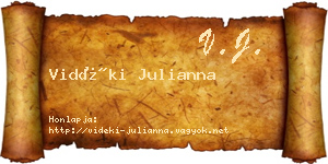 Vidéki Julianna névjegykártya